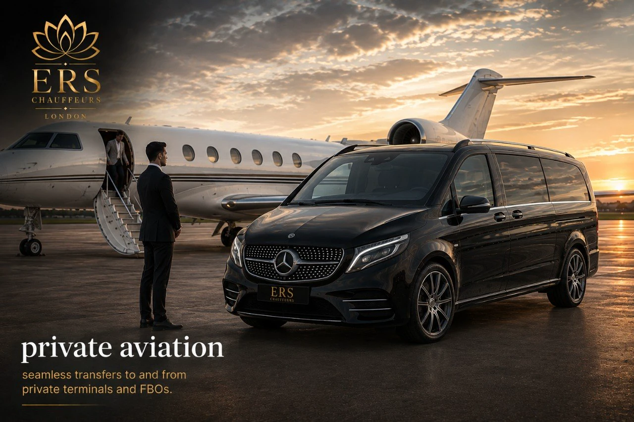 ERS private aviation transfer prepared beside an open aircraft stairway